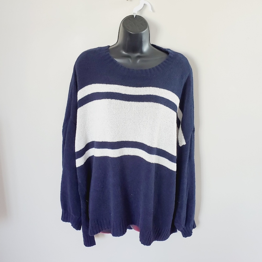 S2 American Eagle Plush Knit Soft Nautical Coastal Oversized Sweater M
